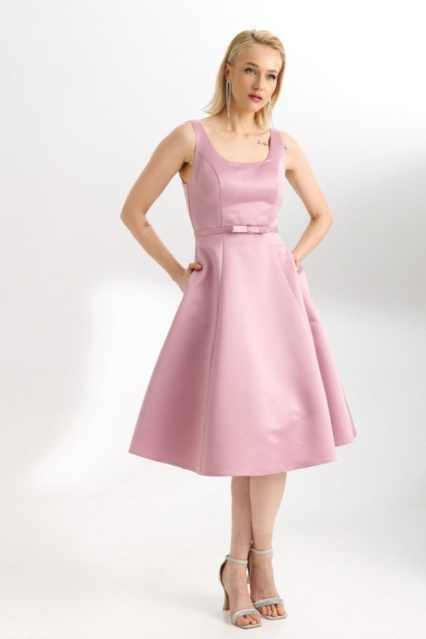 Γυναικείο Φόρεμα Midi Old Pink - Fiorella