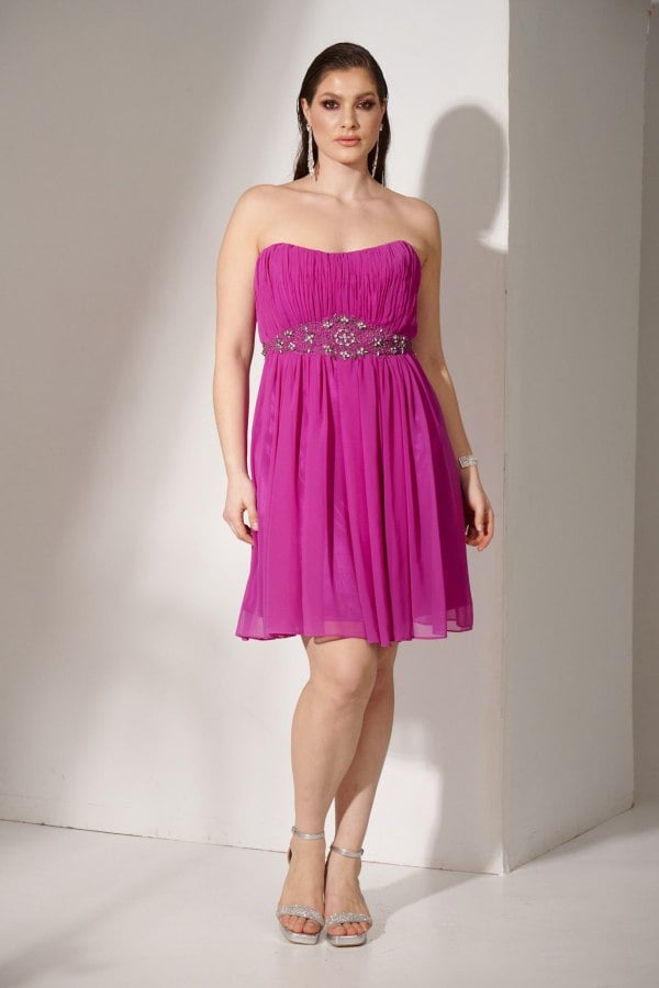 Γυναικείο Φόρεμα Strapless Φούξια - Violette