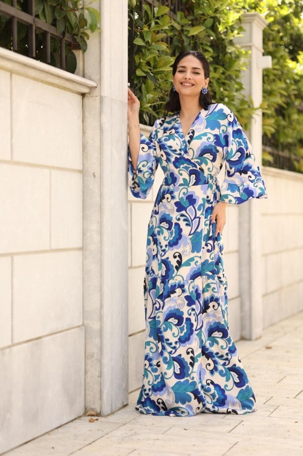 Γυναικείο Φόρεμα Maxi Floral Ρουά - Arcadia