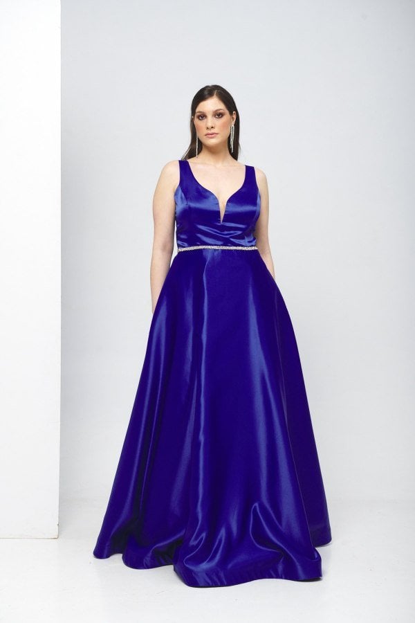 Φόρεμα Τουαλέτα Σατέν Navy Blue - Bessie