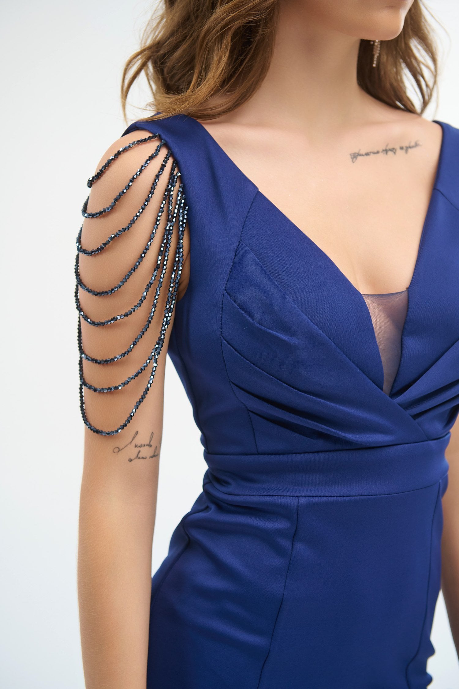 Γυναικείο Φόρεμα Κρέπ Ελαστικό Navy Blue - Demi