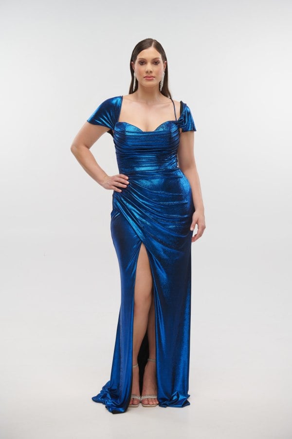 Φόρεμα Maxi Μεταλλιζέ Navy Blue - Jasmyne