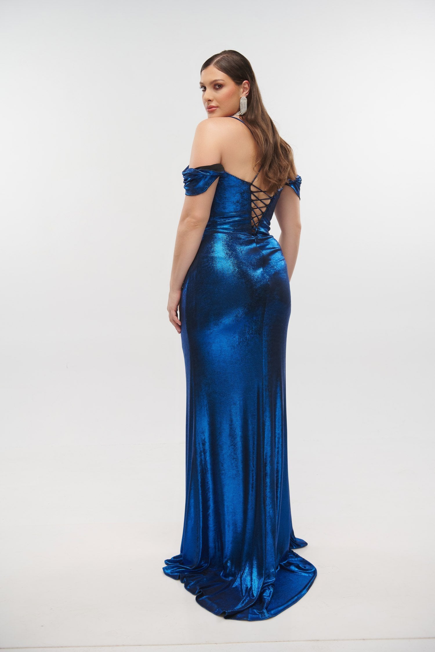 Φόρεμα Maxi Μεταλλιζέ Navy Blue - Jasmyne