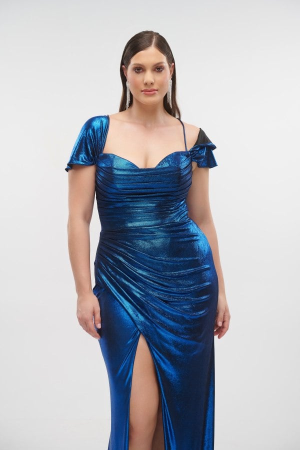 Φόρεμα Maxi Μεταλλιζέ Navy Blue - Jasmyne