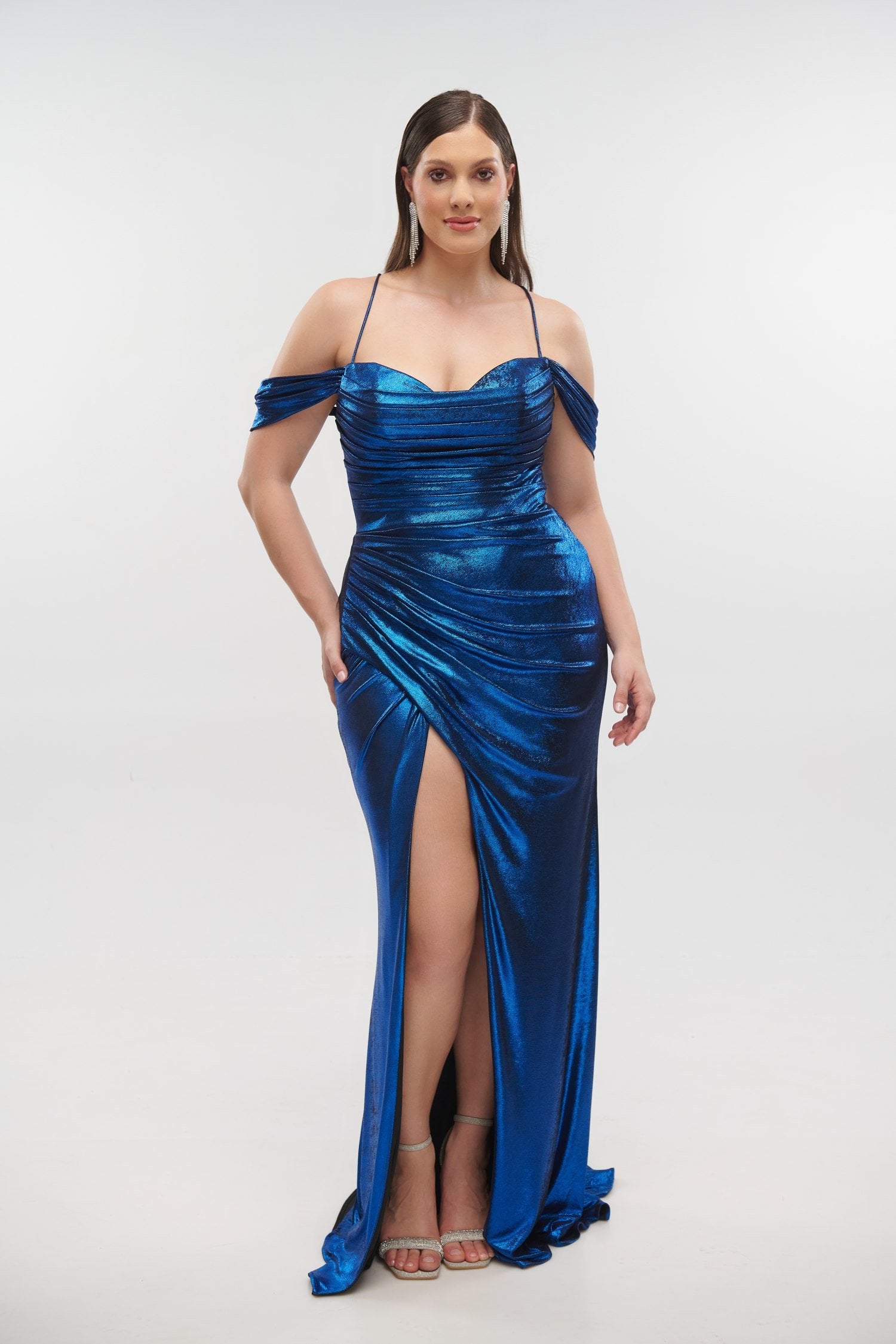 Φόρεμα Maxi Μεταλλιζέ Navy Blue - Jasmyne