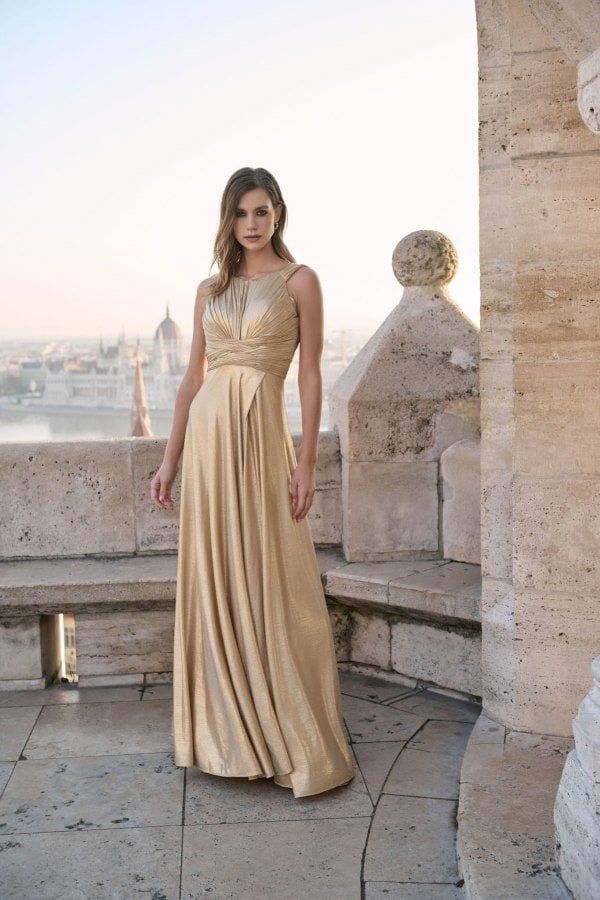 Φόρεμα Maxi Metallic Χρυσό - Katrina
