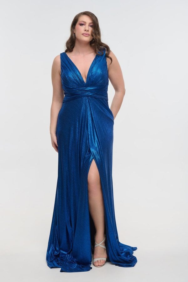 Φόρεμα Maxi Μεταλλιζέ Navy Blue - Rosario