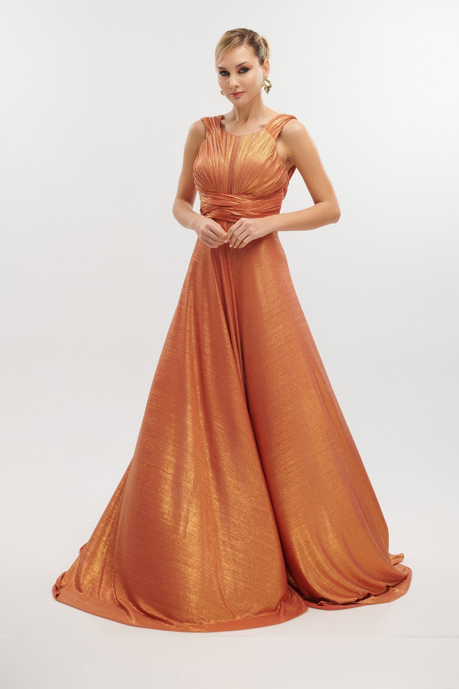 Φόρεμα Maxi Metallic Teracotta - Katrina