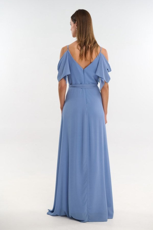 Γυναικείο Maxi Φόρεμα Μουσελίνας Light Blue - Ninon