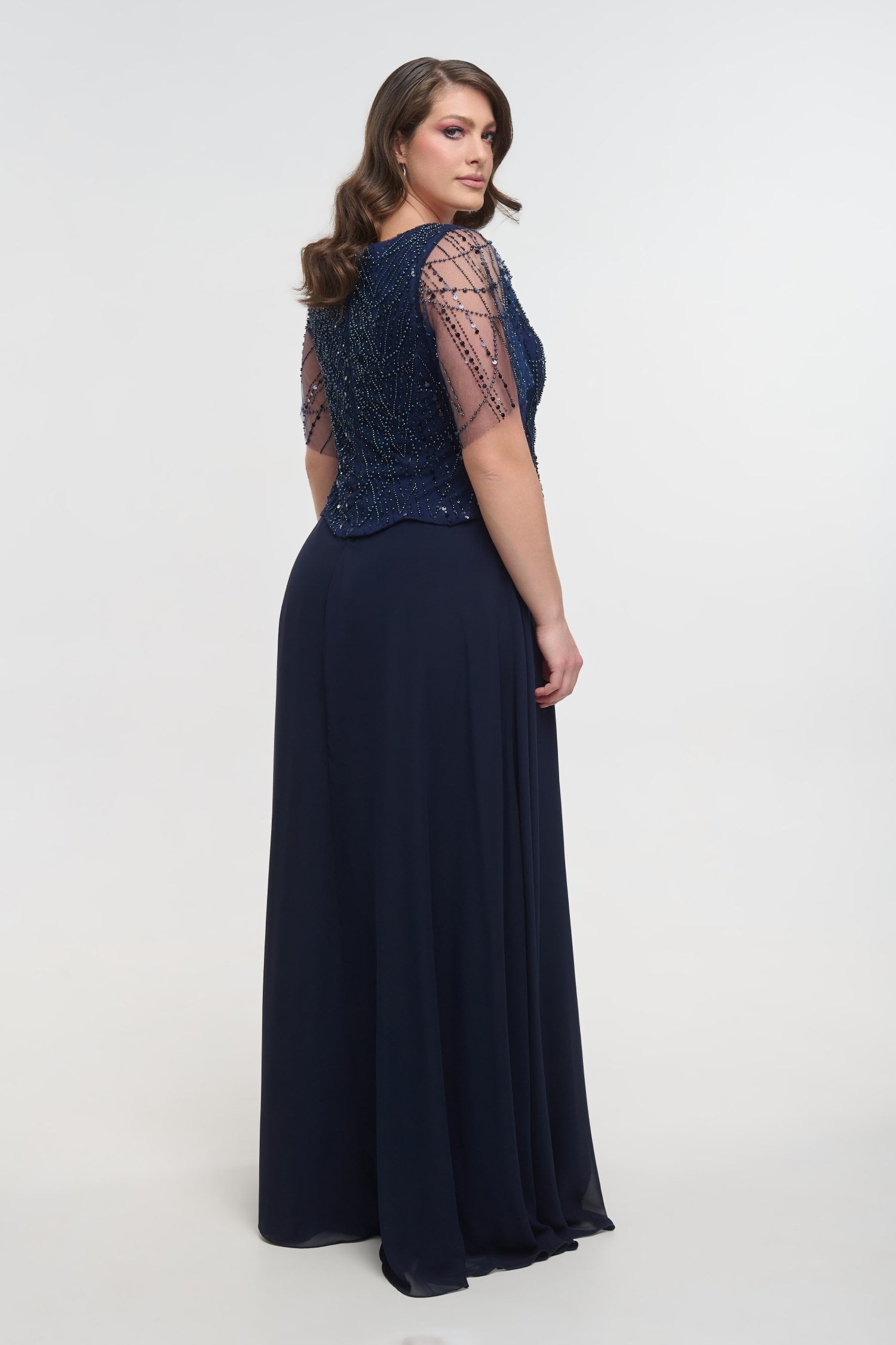 Glamorous Φόρεμα Μουσελίνας Maxi με Παγιέτες Navy Blue - Briar - Image 8