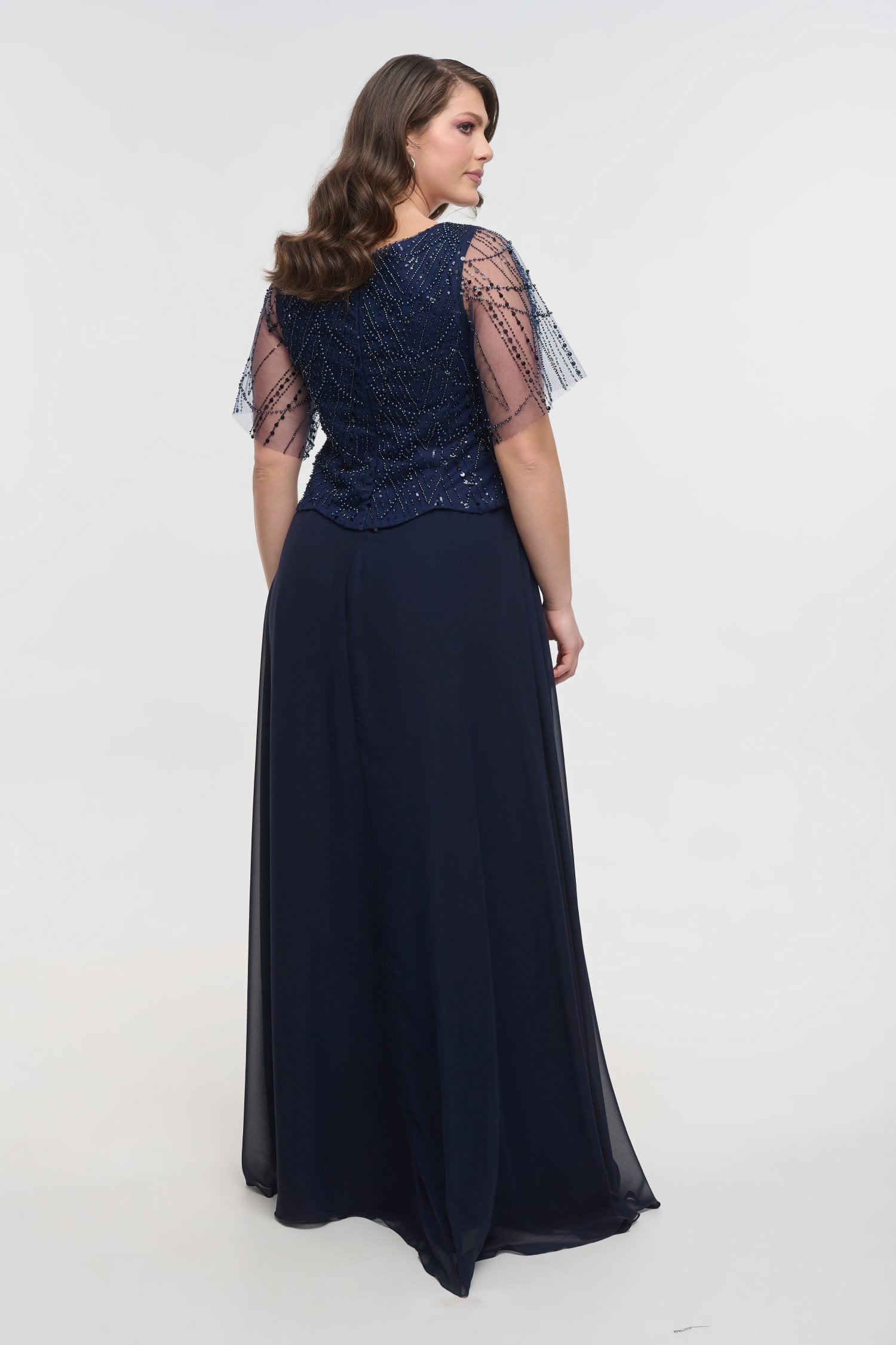 Glamorous Φόρεμα Μουσελίνας Maxi με Παγιέτες Navy Blue - Briar - Image 9