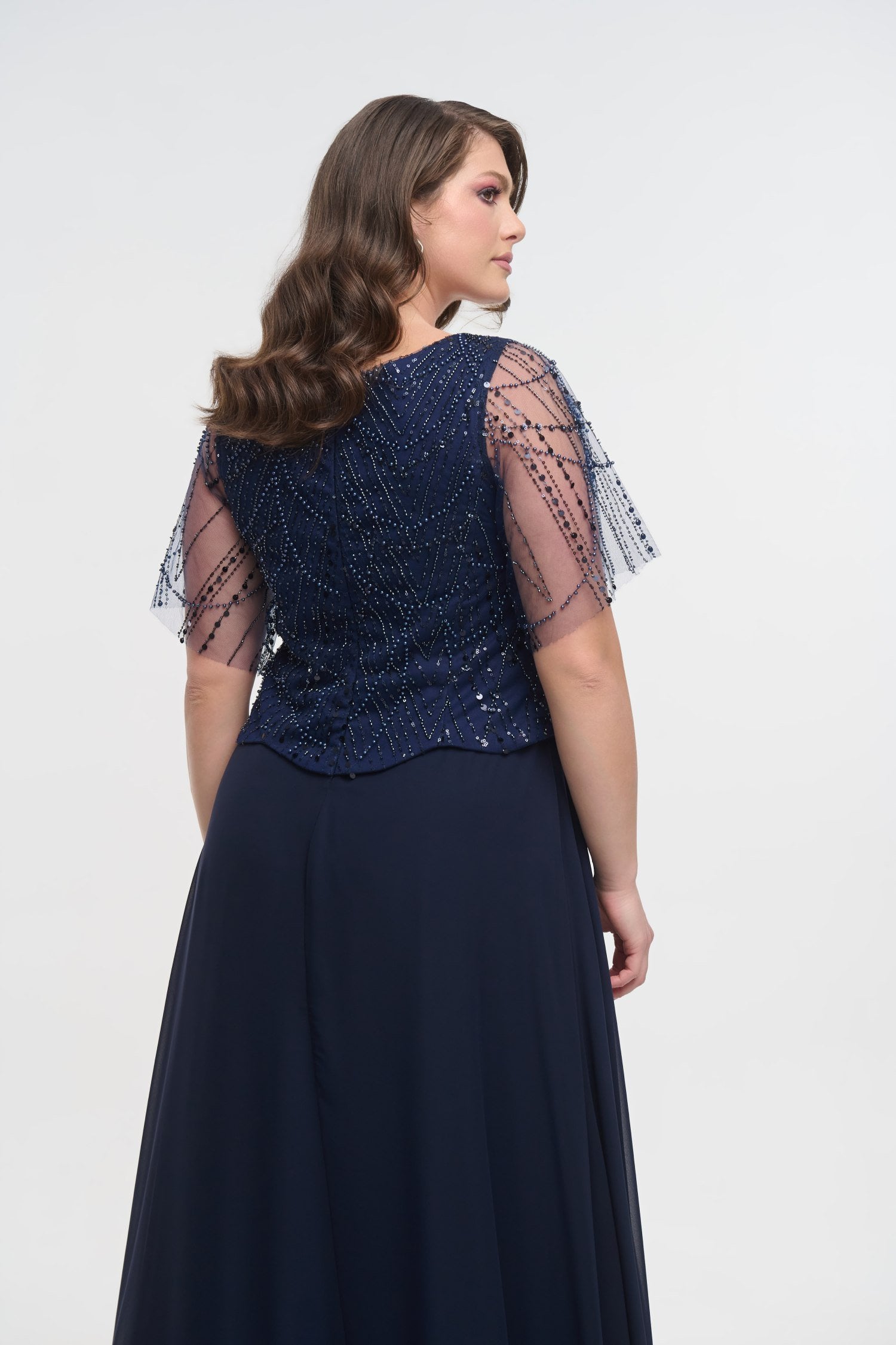 Glamorous Φόρεμα Μουσελίνας Maxi με Παγιέτες Navy Blue - Briar - Image 7
